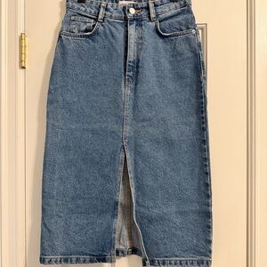 Zara Denim Midi Skirt